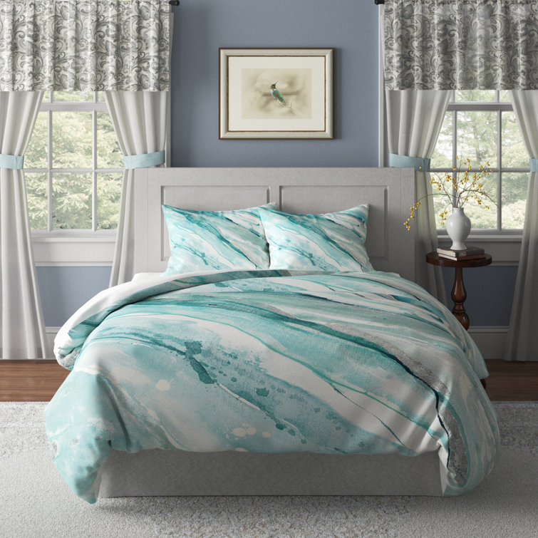 The Twillery Co. Hanish Teal Microfiber 3 Piece Duvet Cover Set